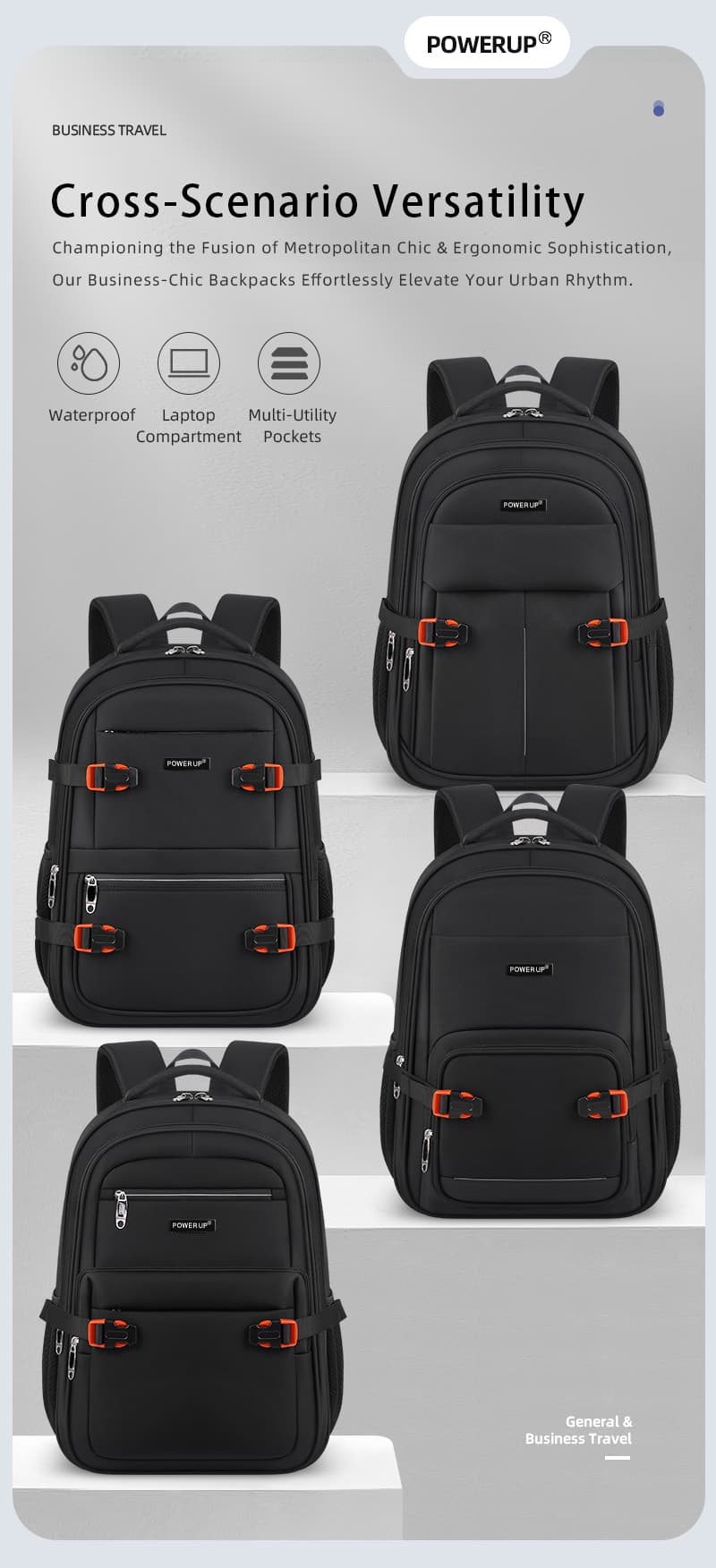 2025 design computer backpack bag with big capacity power up brand插图1
