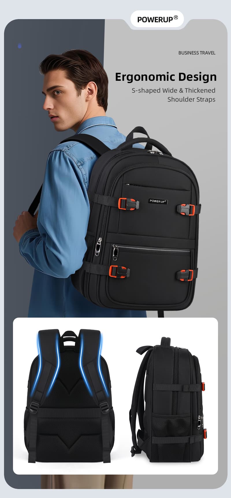 2025 design computer backpack bag with big capacity power up brand插图8