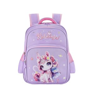 purple color school backpack